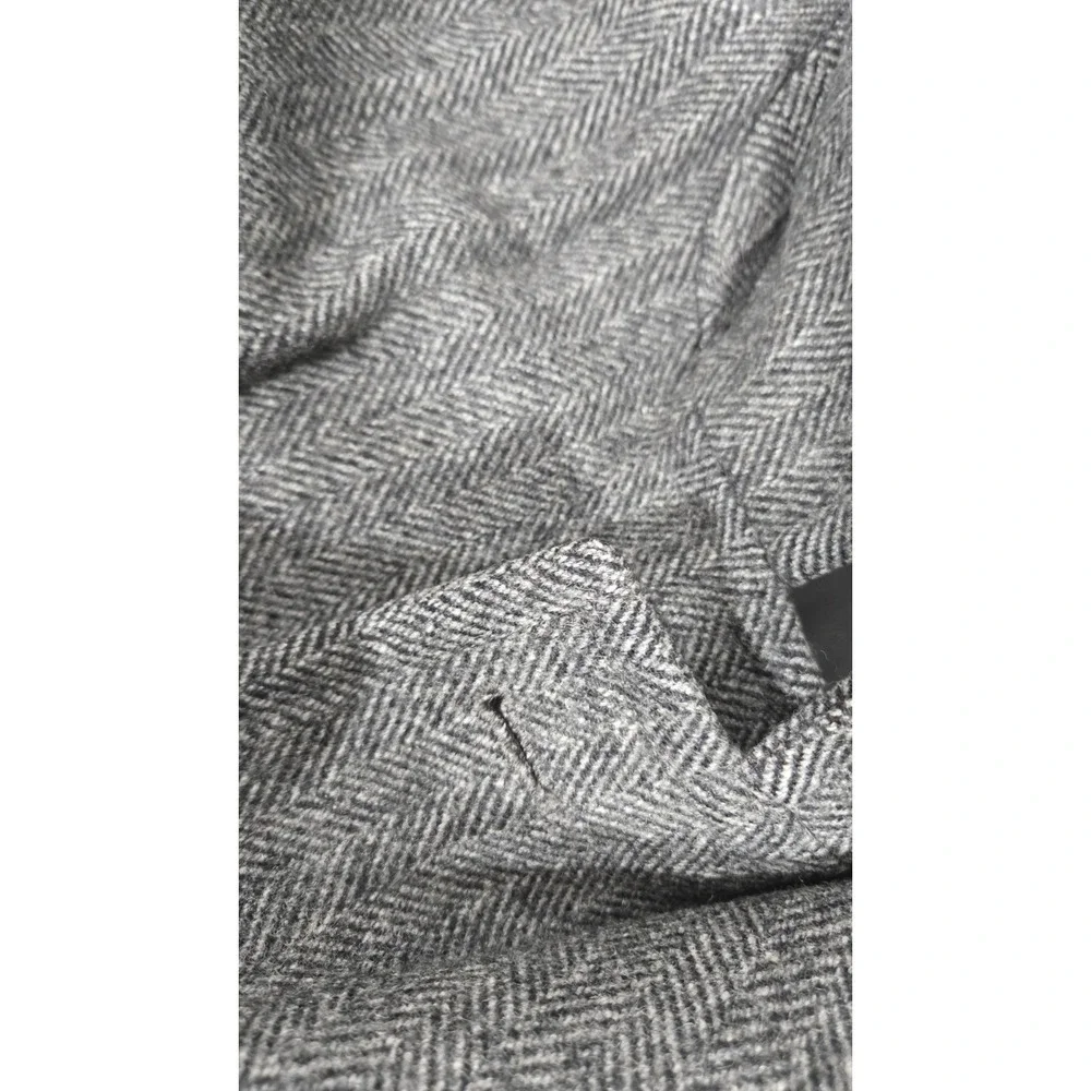 Vintage Gray Stratojac Herringbone Duster Size 44 Wool Nylon
